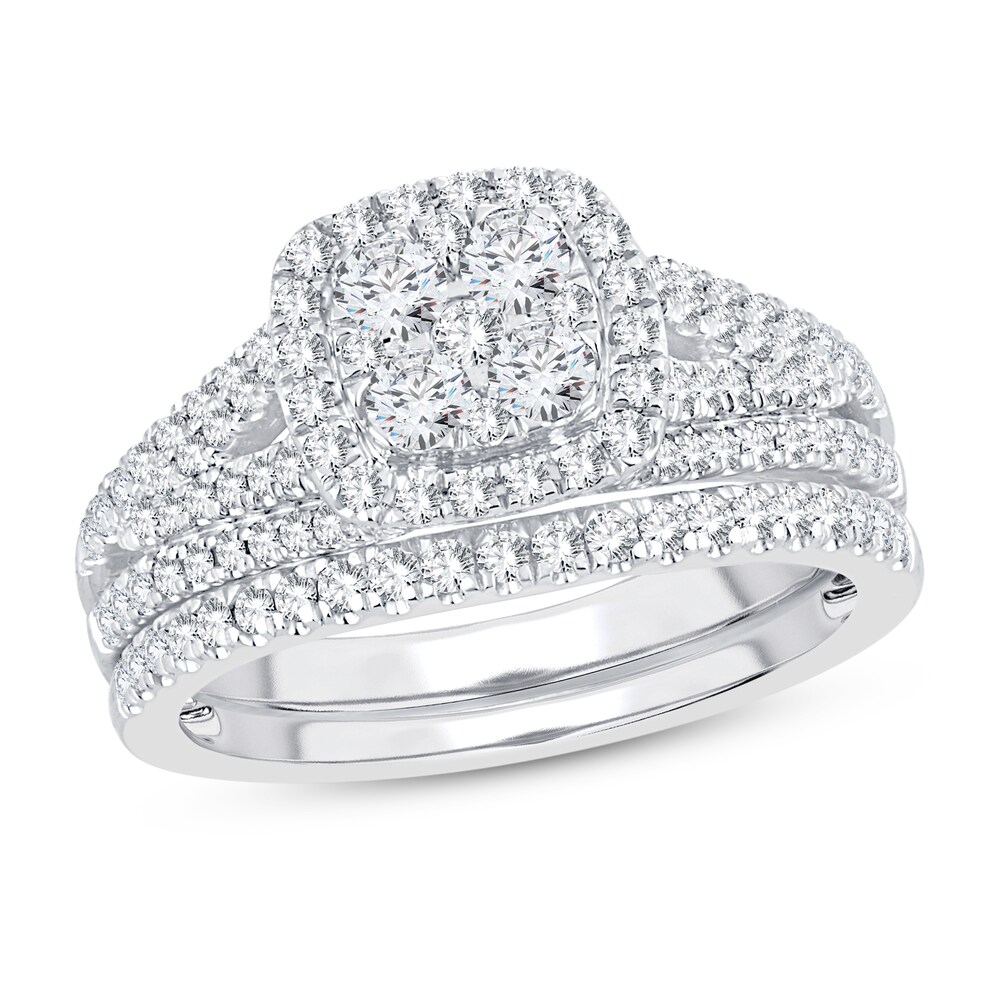 Diamond Bridal Set 1 ct tw Round-cut 14K White Gold nz0o0ugR
