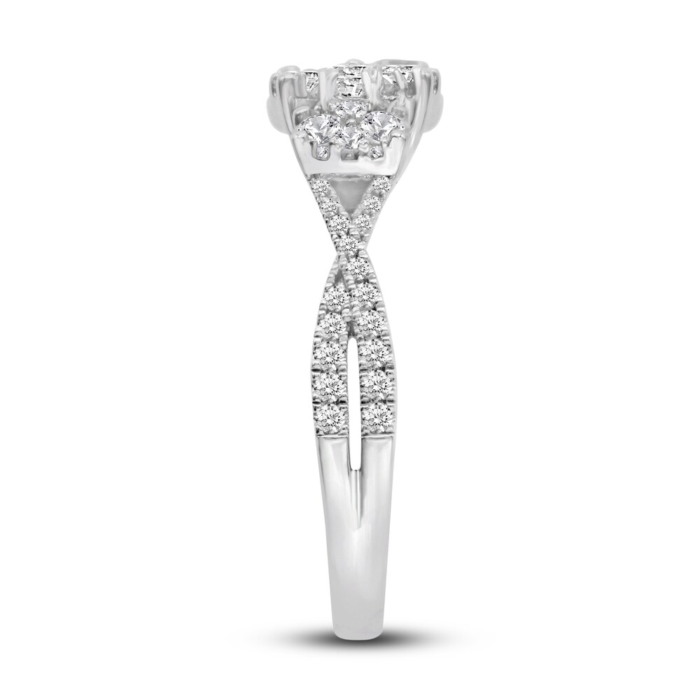 Diamond 3-Stone Engagement Ring 1 ct tw Round 14K White Gold oC2q3ktK