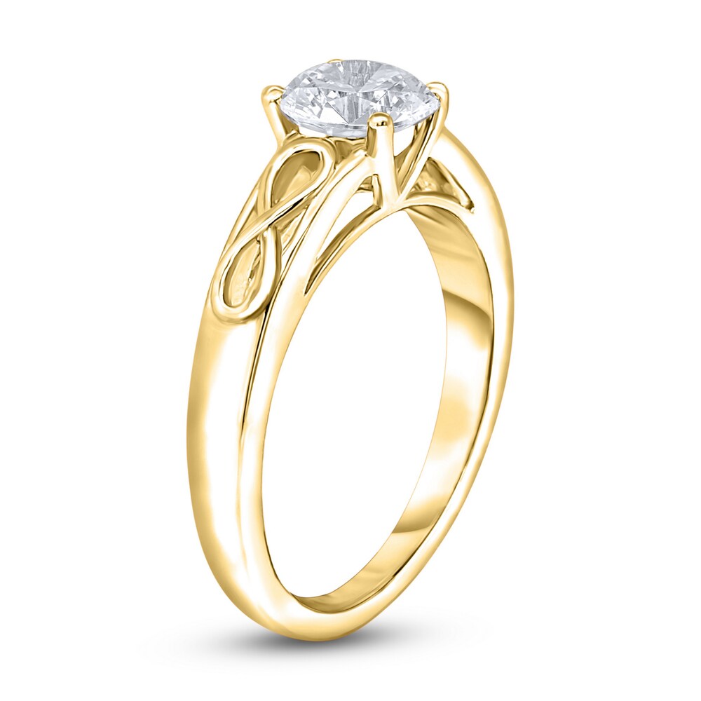 Diamond Solitaire Infinity Engagement Ring 1 ct tw Round 14K Yellow Gold (I2/I) oDphouBj