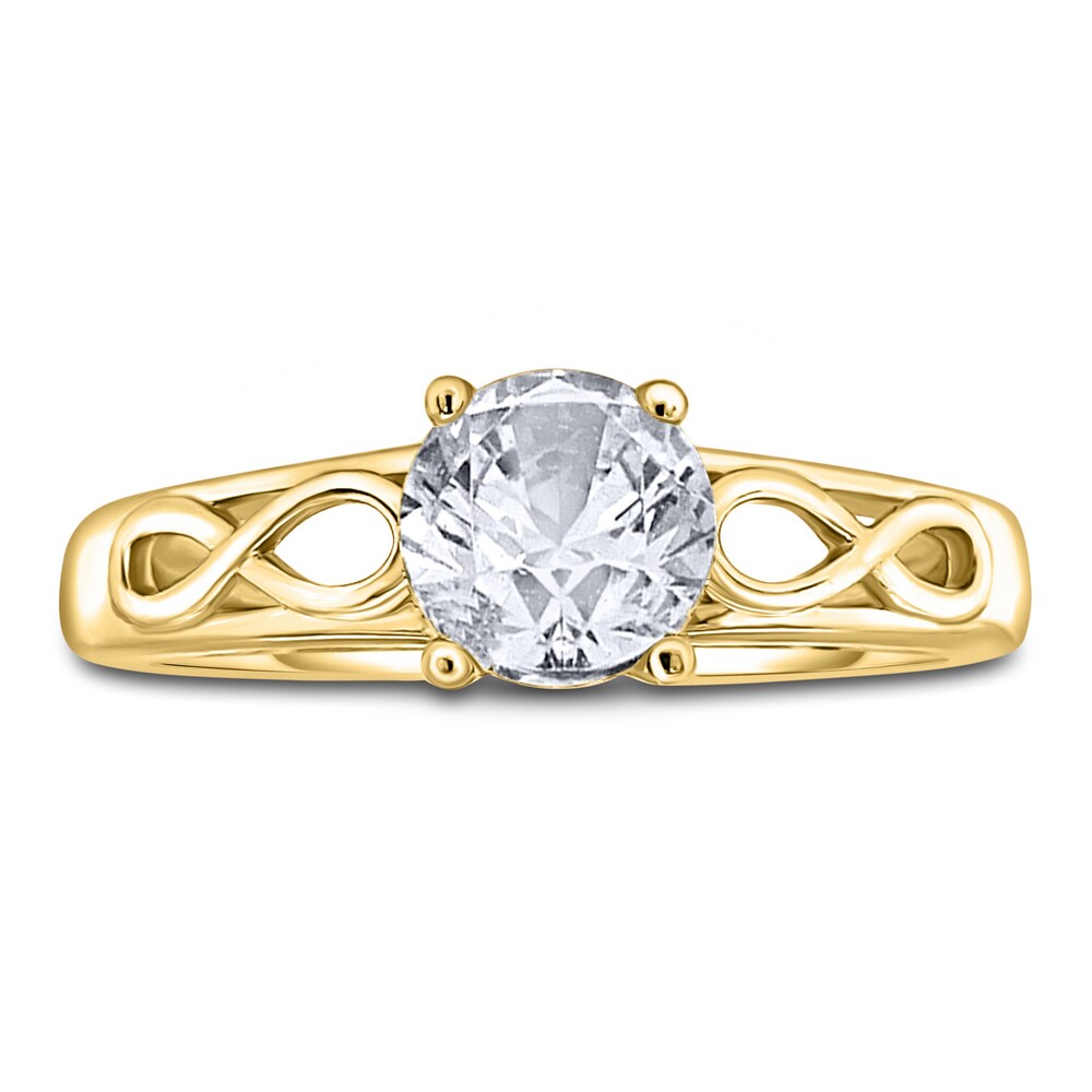 Diamond Solitaire Infinity Engagement Ring 1 ct tw Round 14K Yellow Gold (I2/I) oDphouBj