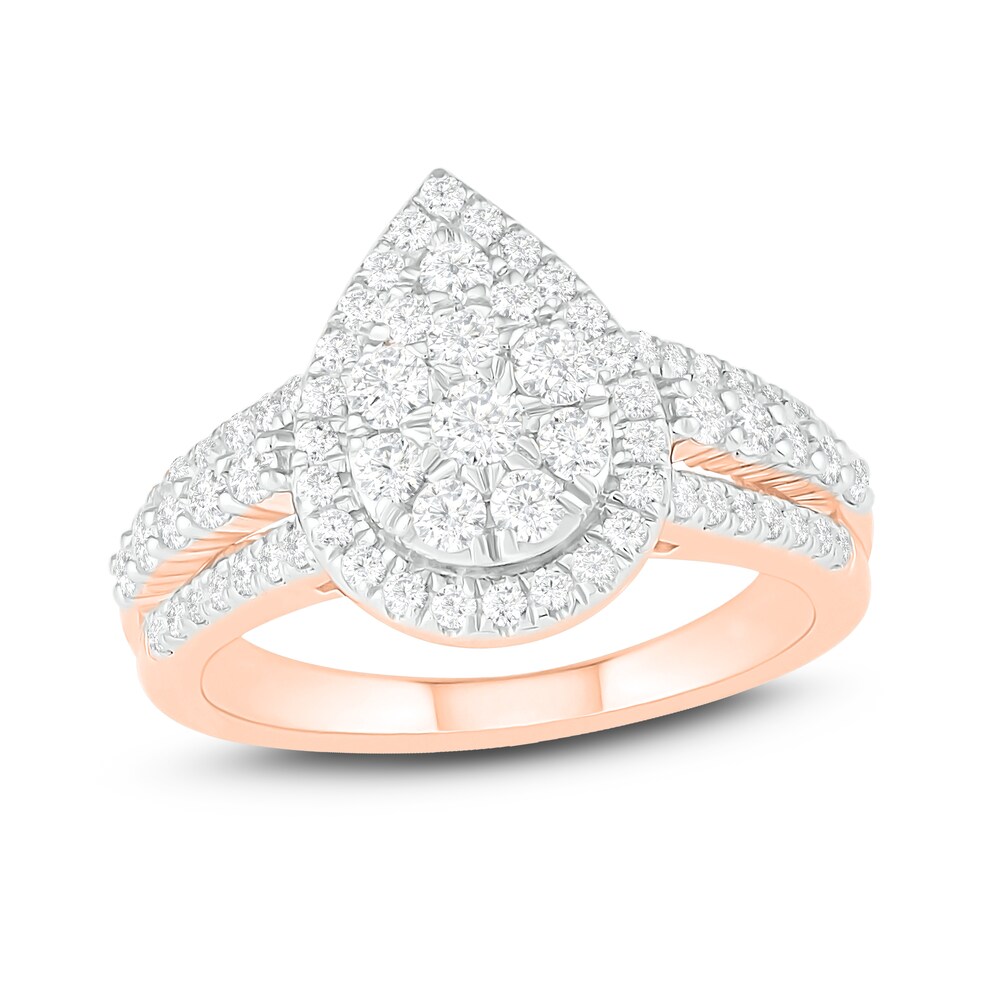 Diamond Engagement Ring 1 ct tw Round 14K Rose Gold oEfoFp51