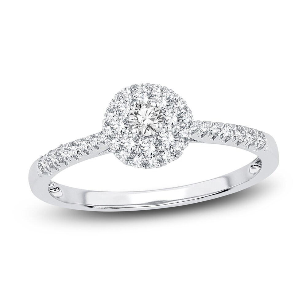 Diamond Engagement Ring 3/8 ct tw Round 14K White Gold oIaYXcXy