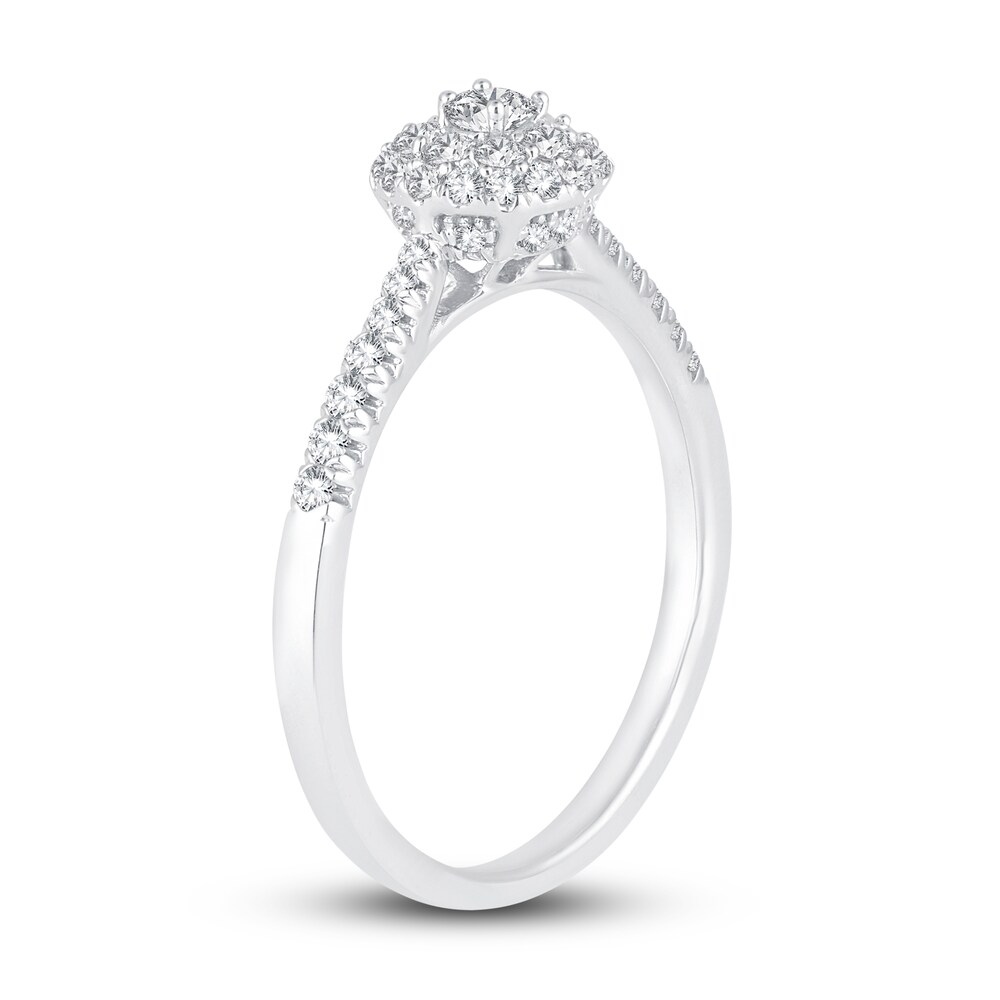 Diamond Engagement Ring 3/8 ct tw Round 14K White Gold oIaYXcXy