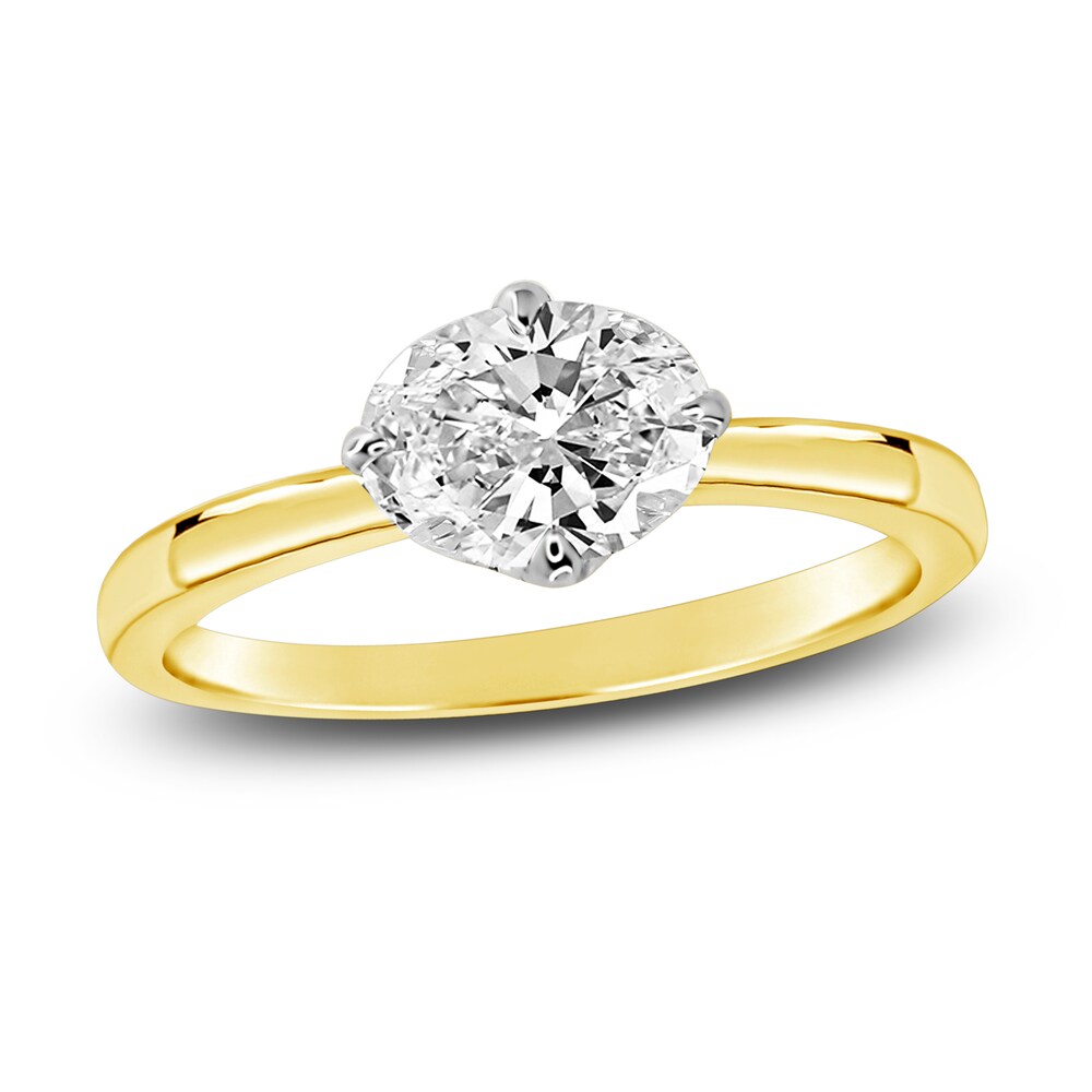 Diamond Solitaire Plus Ring 1 ct tw Oval 14K Yellow Gold oMup7g0p