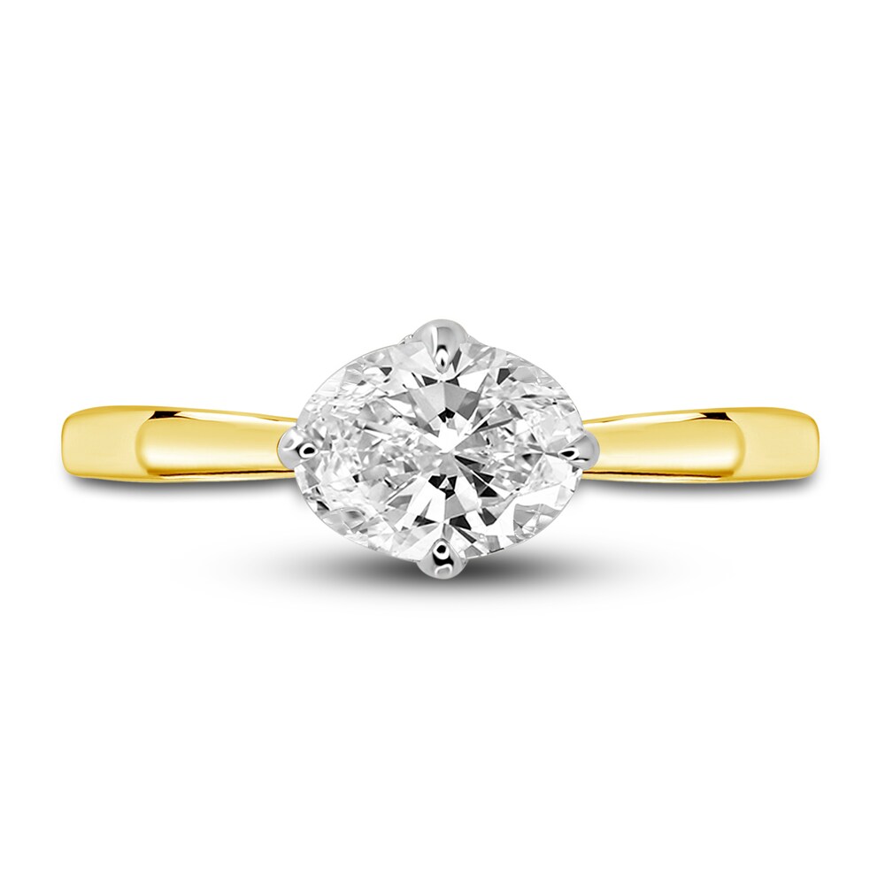 Diamond Solitaire Plus Ring 1 ct tw Oval 14K Yellow Gold oMup7g0p
