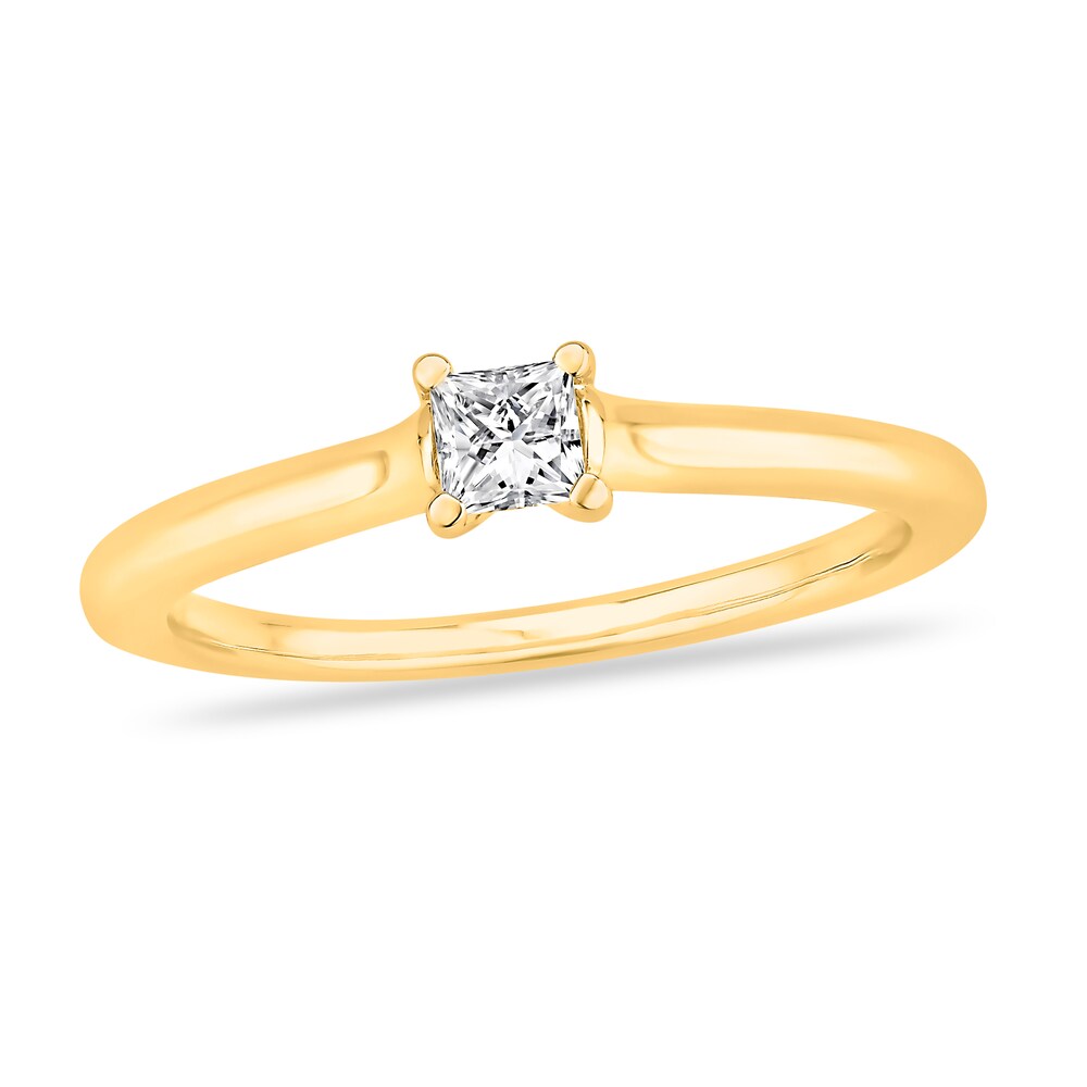 Diamond Solitaire Engagement Ring 1/5 ct tw Princess-cut 14K Yellow Gold (I2/I) oXQyq8vh