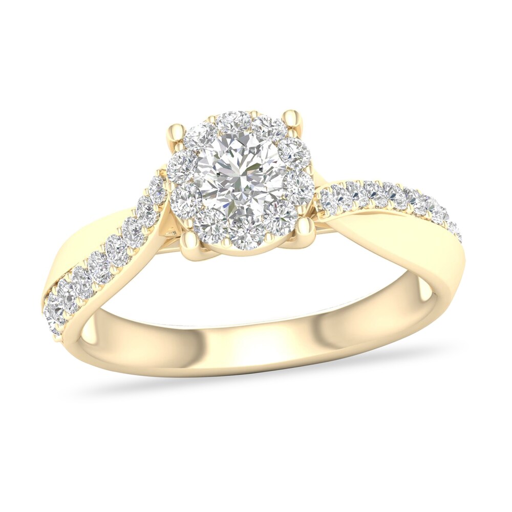 Diamond Ring 3/4 ct tw Round-cut 14K Yellow Gold oXYuahCF