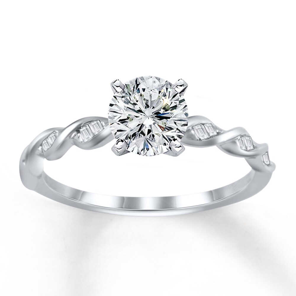 Diamond Ring Setting 1/8 ct tw Baguette 14K White Gold odaQcEeE