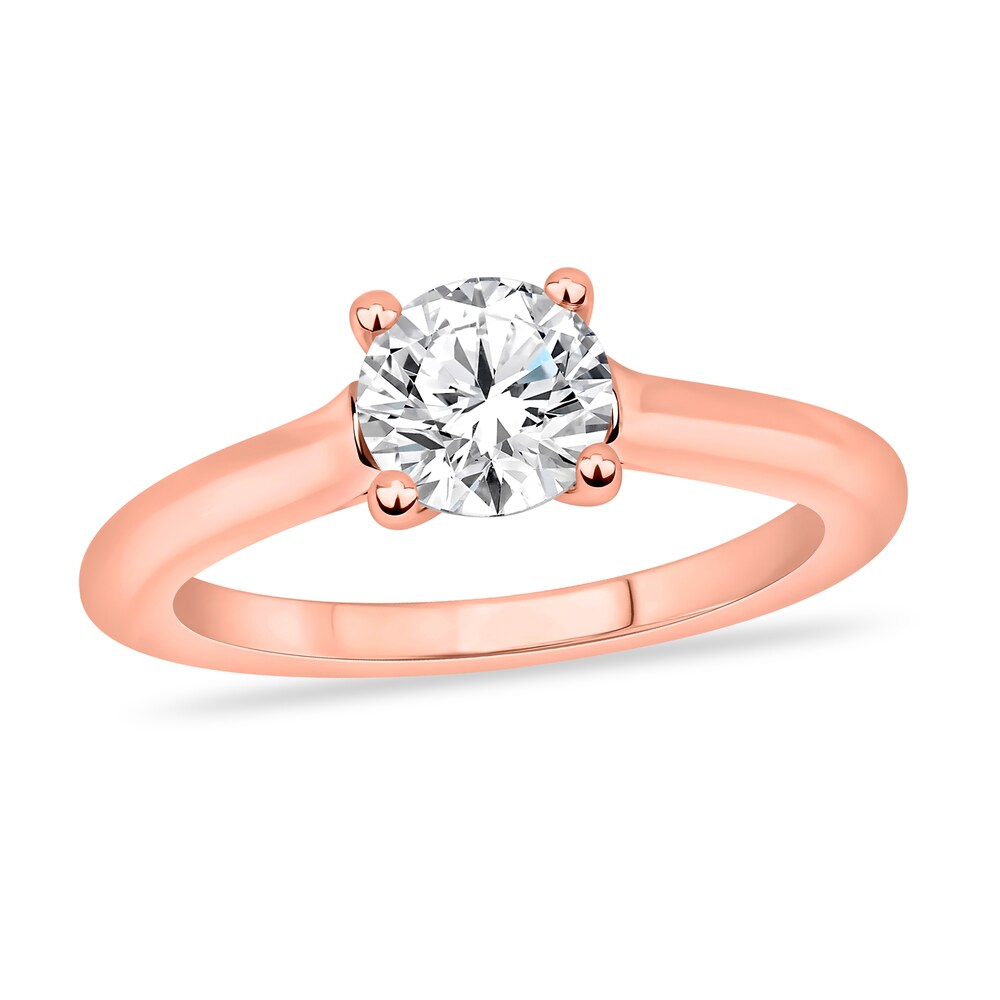 Diamond Solitaire Engagement Ring 1 ct tw Round-cut 14K Rose Gold (I2/I) ofkaXsR1