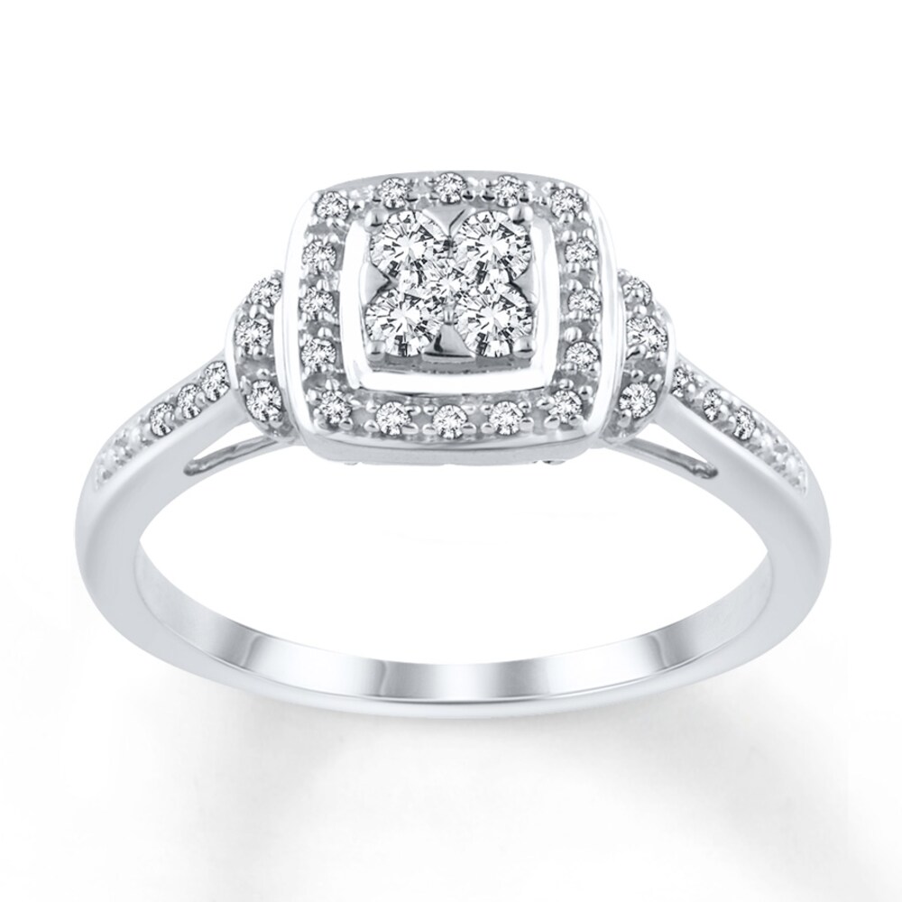 Diamond Promise Ring 1/4 ct tw Round 10K White Gold ogYn9ApC