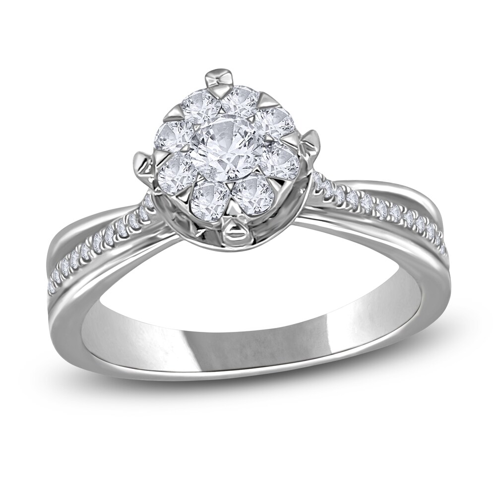 Diamond Engagement Ring 3/8 ct tw Round 14K White Gold oh6z0QYr