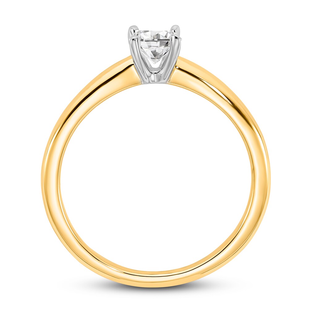 Diamond Solitaire Engagement Ring 3/8 ct tw Oval 14K Two-Tone Gold (I1/I) olbH0mzO