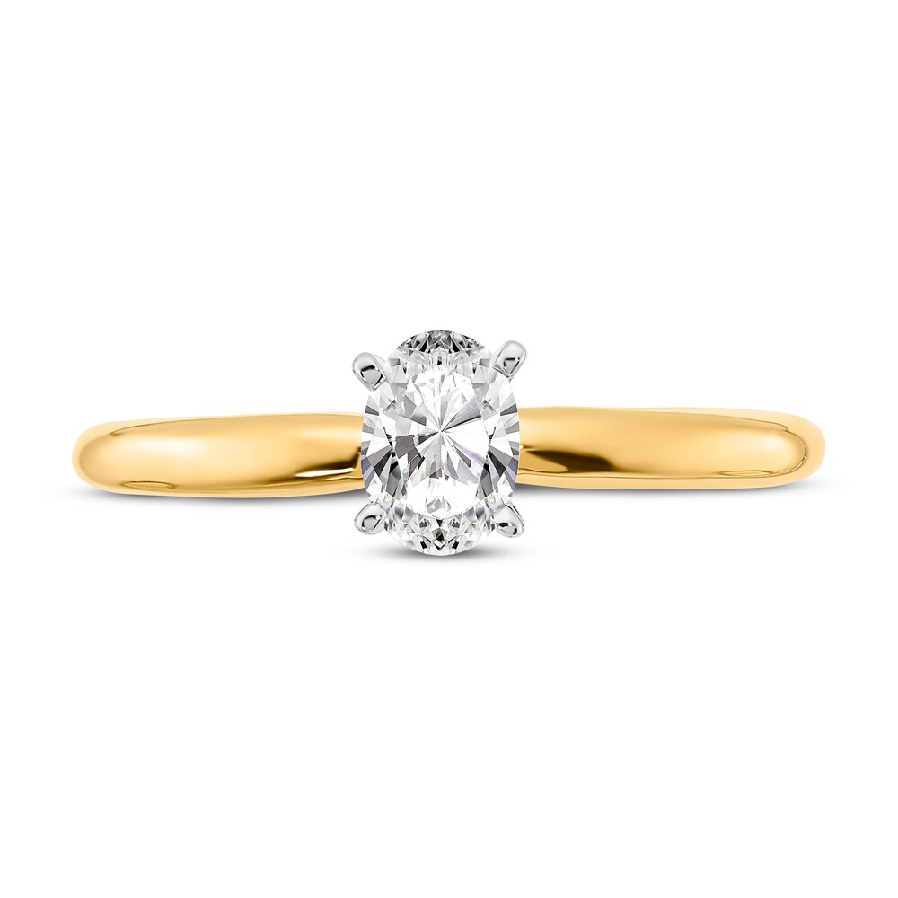 Diamond Solitaire Engagement Ring 3/8 ct tw Oval 14K Two-Tone Gold (I1/I) olbH0mzO