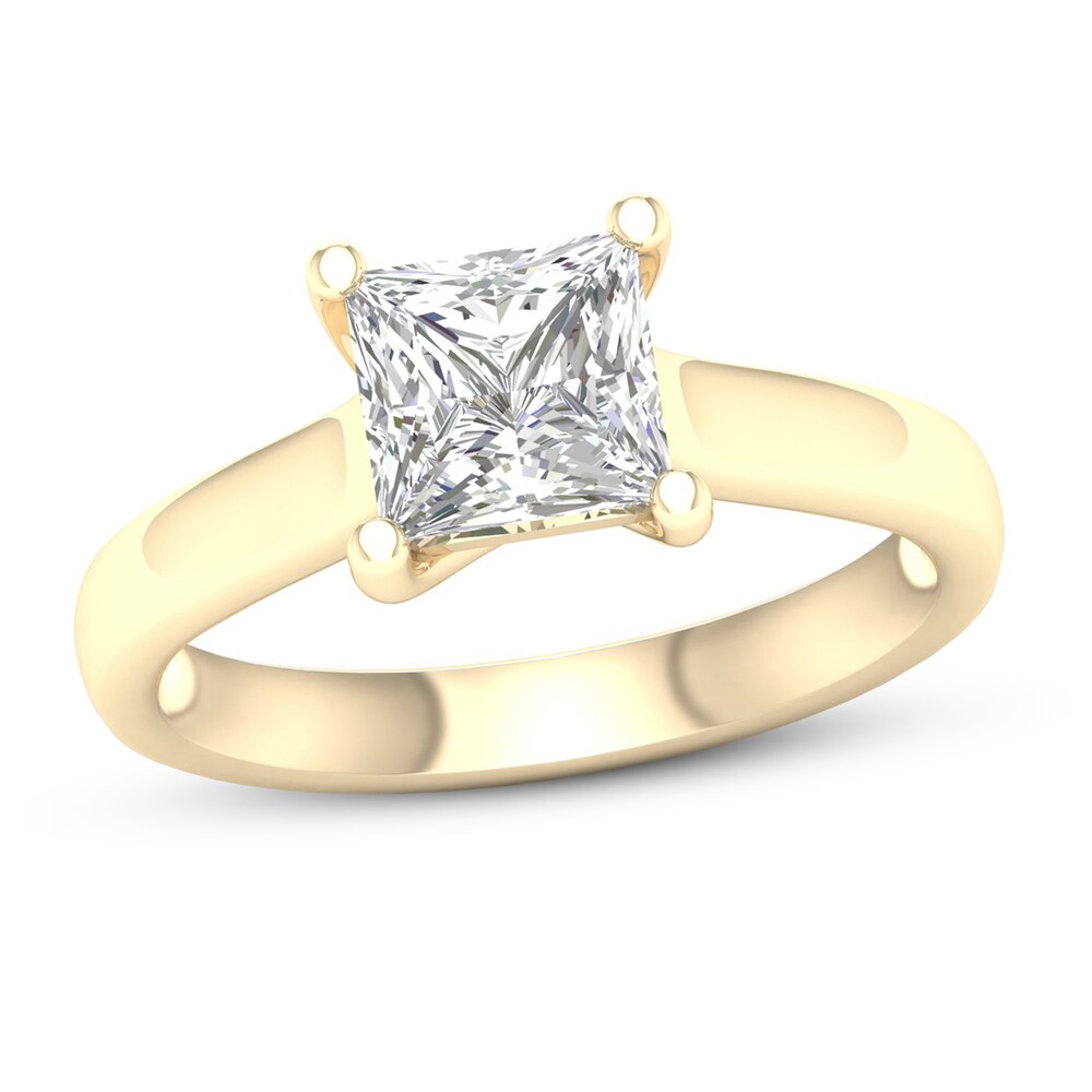 Diamond Solitaire Ring 2 ct tw Princess-cut 14K Yellow Gold (I2/I) oq74BKjq