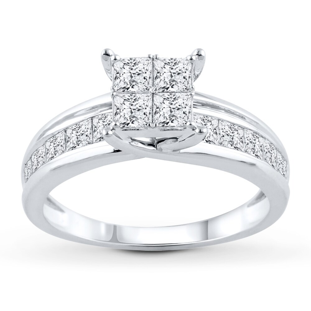 Diamond Engagement Ring 1-1/2 ct tw Princess-cut 14K White Gold orb6Kx4J