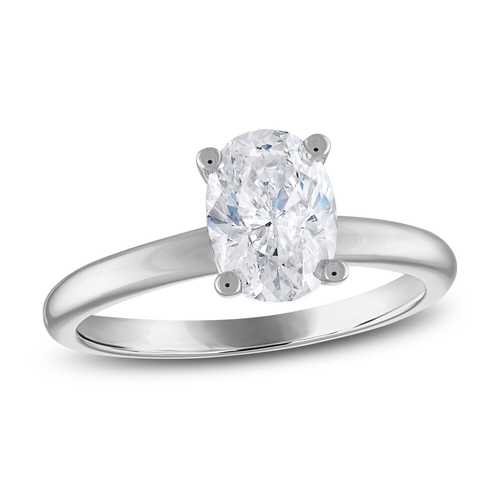 Diamond Solitaire Engagement Ring 1-1/2 ct tw Oval 14K White Gold (I2/I) ozqm2m5H