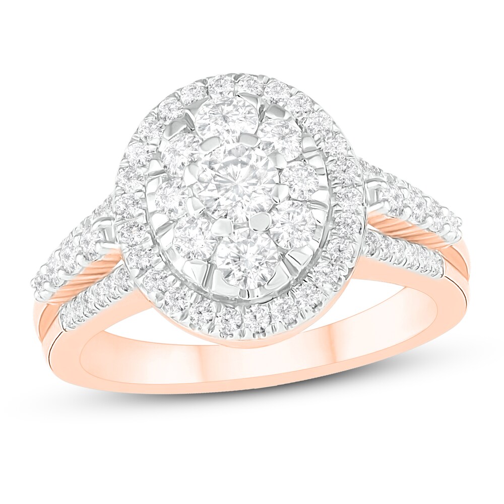 Diamond Engagement Ring 1 ct tw Round 14K Rose Gold p25DPQxk