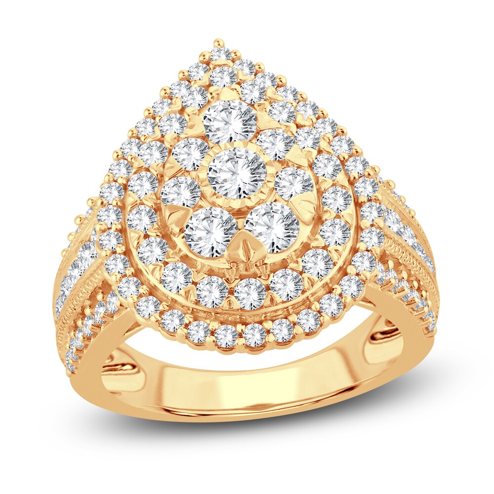 Diamond Ring 2 ct tw Round 14K Yellow Gold pEI63MLw