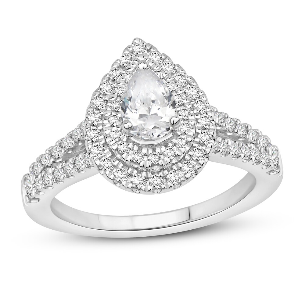 Diamond Engagement Ring 1 ct tw Round/Pear-shaped 14K White Gold pSyHlEWZ
