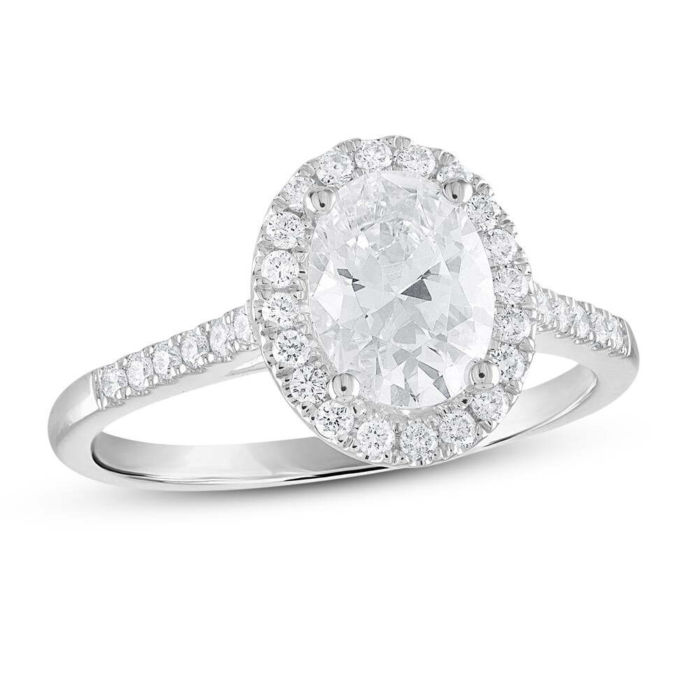 Diamond Engagement Ring 1-1/5 ct tw Round 18K White Gold pT3CDJ0Q
