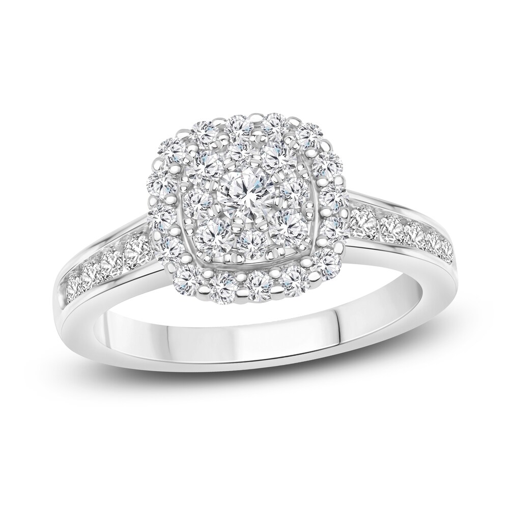 Diamond Engagement Ring 1 ct tw Round 14K White Gold pVNDRQsK [pVNDRQsK]