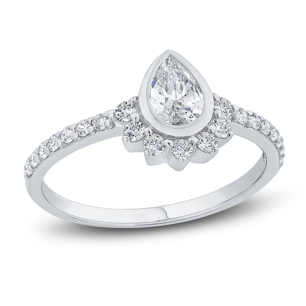 Diamond Engagement Ring 5/8 ct tw Pear-shaped/Round 14K White Gold pYmEtKvy