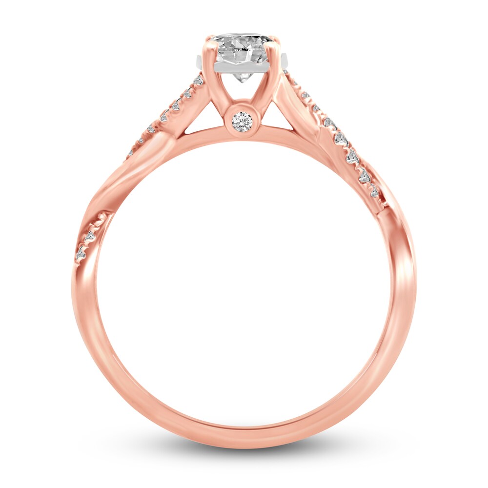 Diamond Engagement Ring 1/2 ct tw Round 10K Rose Gold pldBMytK