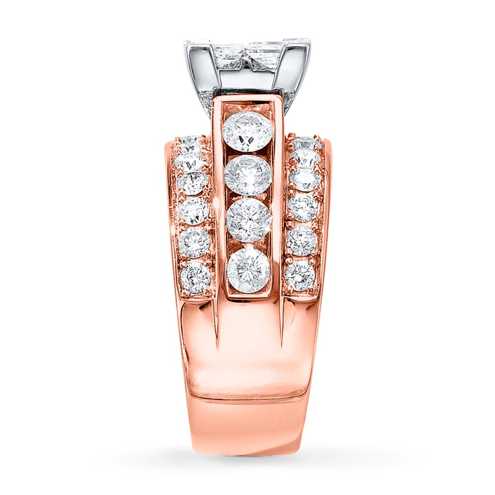 Diamond Engagement Ring 3-1/2 ct tw Diamonds 14K Rose Gold psOADasP