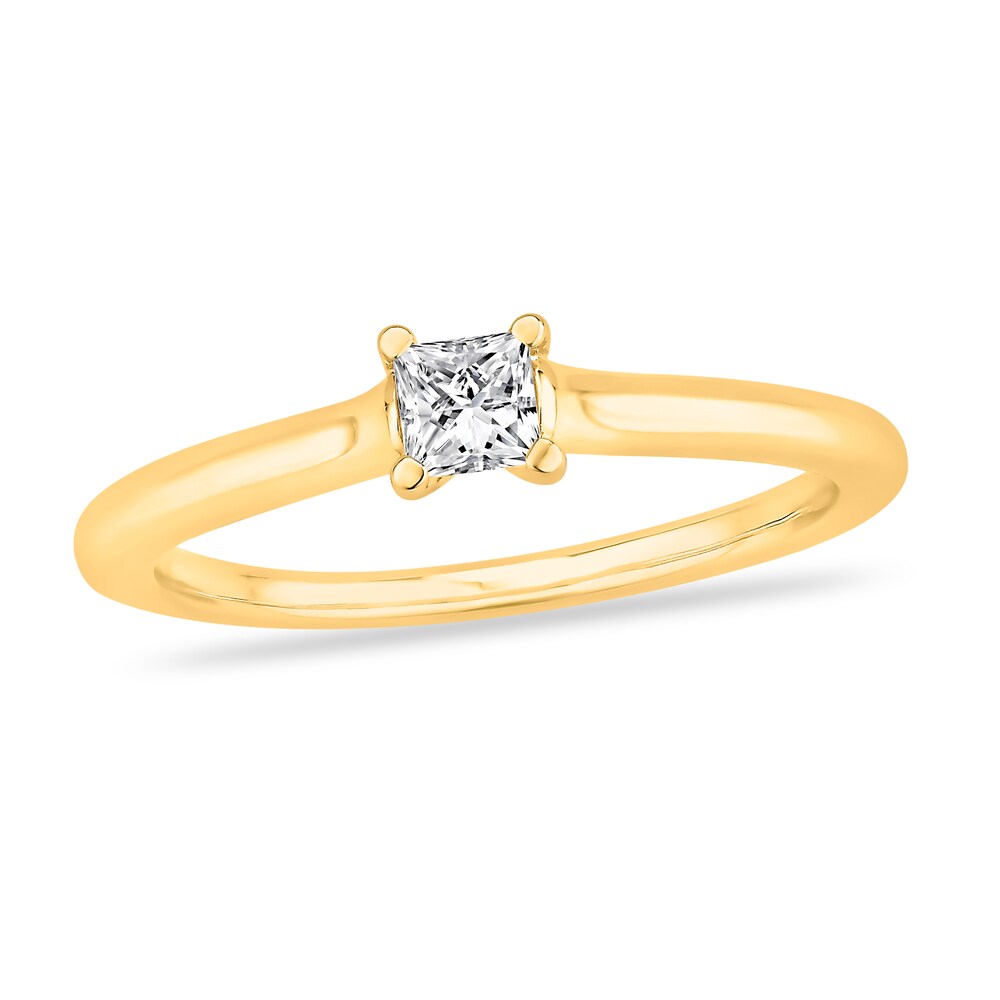 Diamond Solitaire Engagement Ring 1/3 ct tw Princess-cut 14K Yellow Gold (I2/I) pwtL0Udn