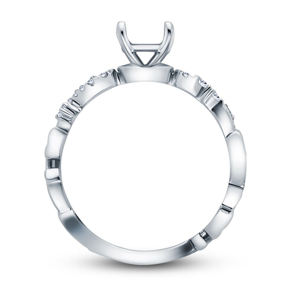 Kirk Kara Diamond Ring Setting 1/8 ct tw Round 18K White Gold pyVZ5XkO