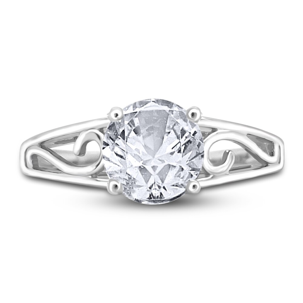 Diamond Solitaire Scroll Engagement Ring 3/4 ct tw Round 14K White Gold (I2/I) q9nUTt96