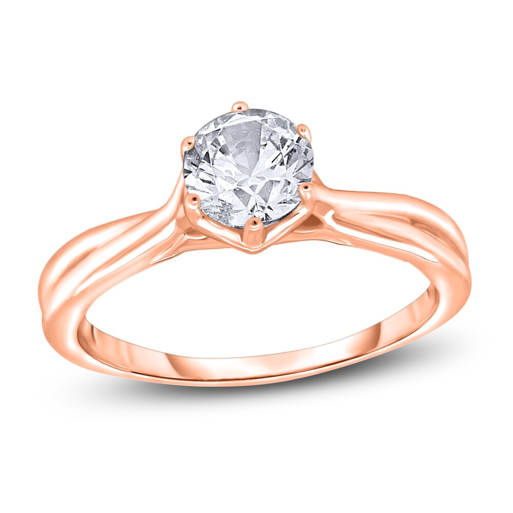 Diamond Solitaire Twist Engagement Ring 2 ct tw Round 14K Rose Gold (I2/I) qOmAIvkg