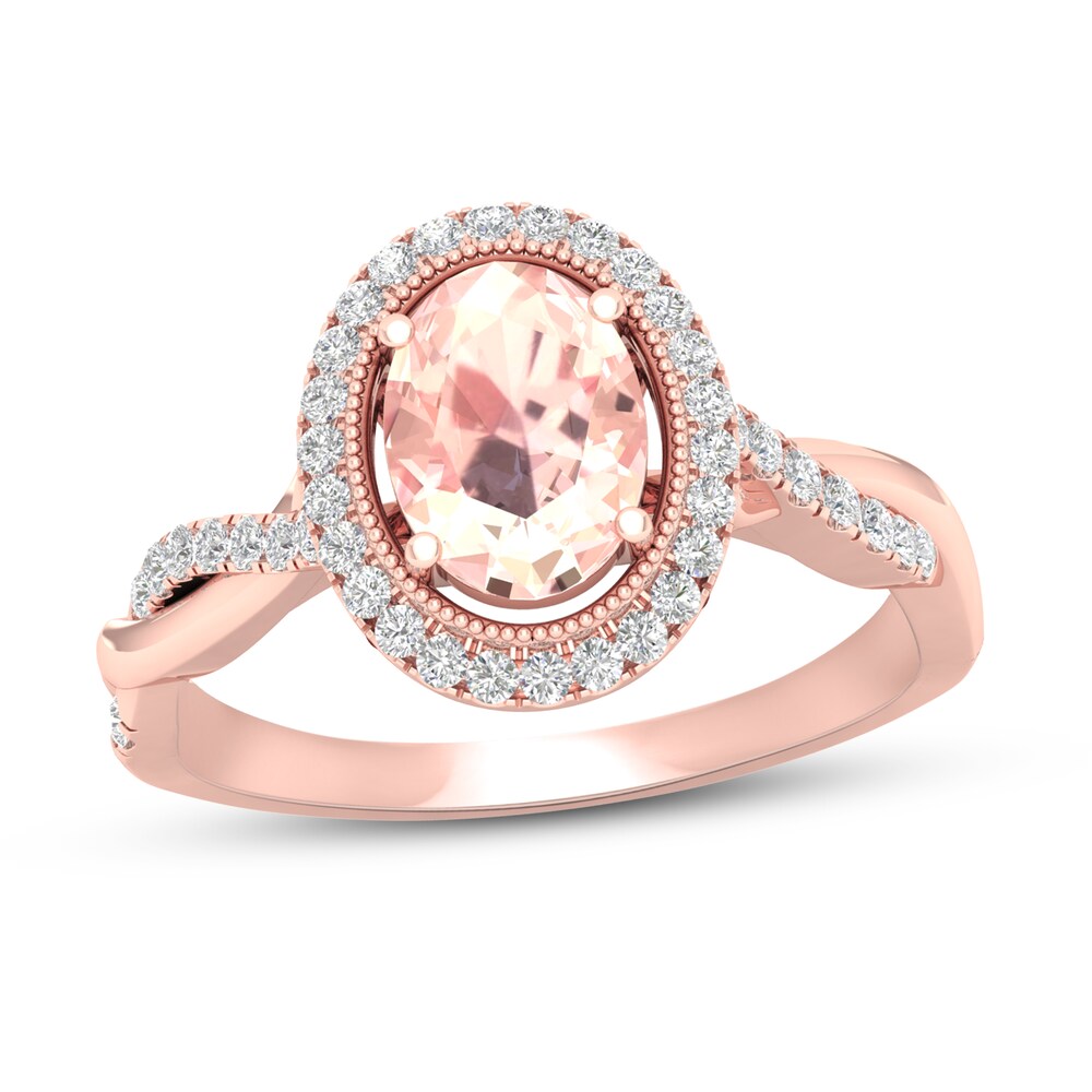 Morganite Engagement Ring 1/4 ct tw Diamonds 14K Rose Gold qRpBhEB6
