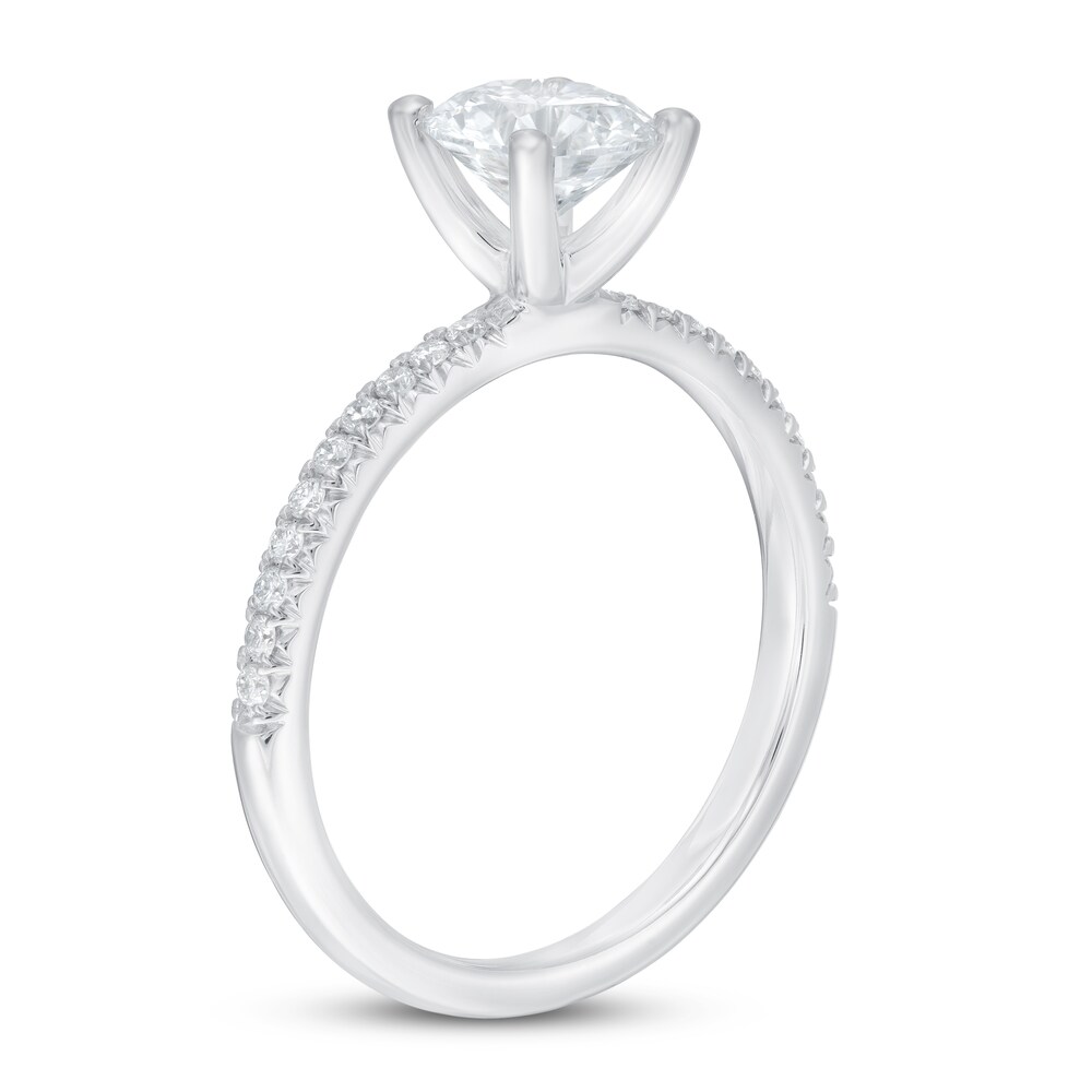 Lab-Created Diamond Engagement Ring 1 1/8 ct tw Round 14K White Gold qTBcaNCC