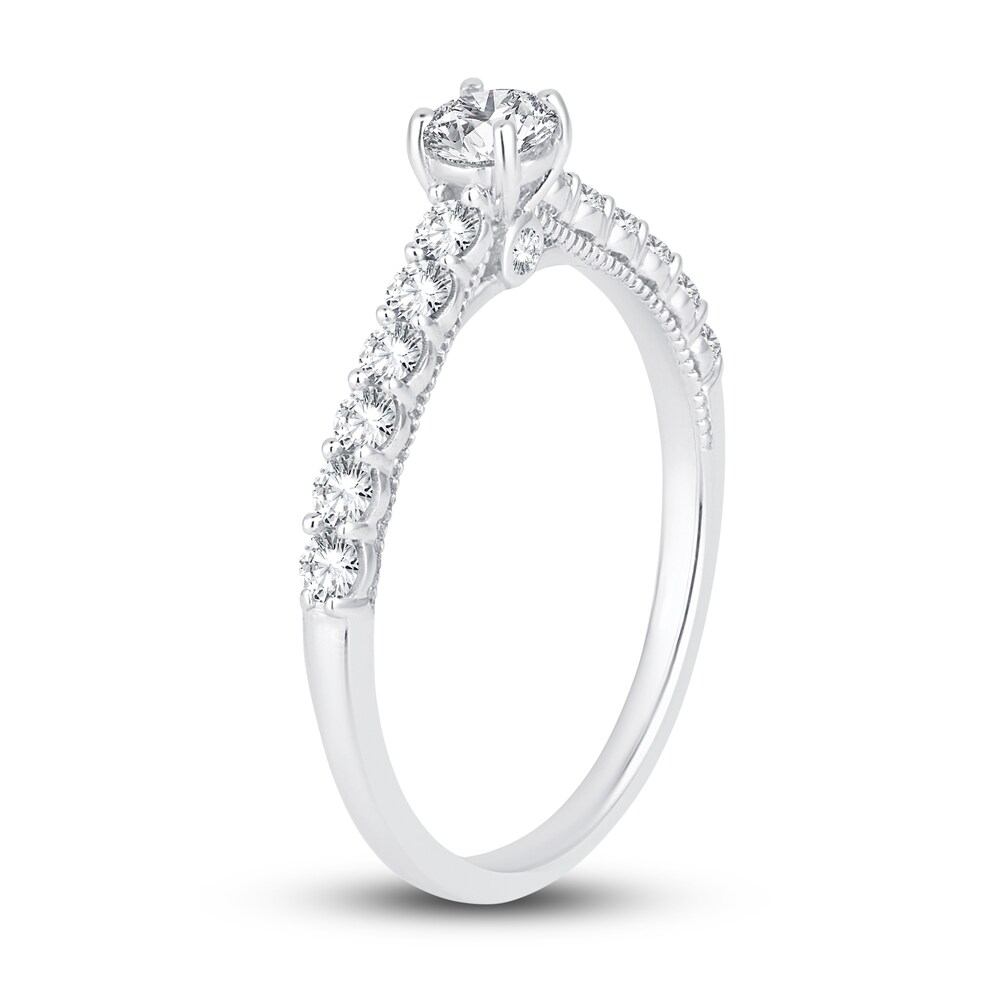 Diamond Engagement Ring 5/8 ct tw Round 14K White Gold qb7aNnN8