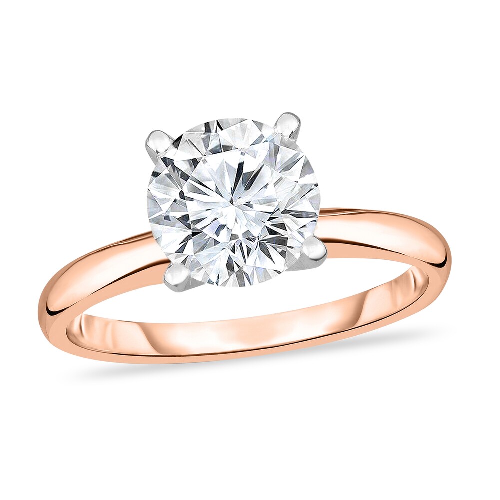Diamond Solitaire Ring 1-1/3 ct tw Round 14K Rose Gold (I2/I) qjALKBTt