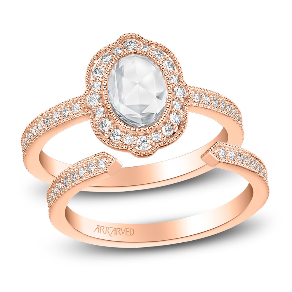 ArtCarved Rose-Cut Diamond Bridal Set 3/4 ct tw 14K Rose Gold qorCkvEO