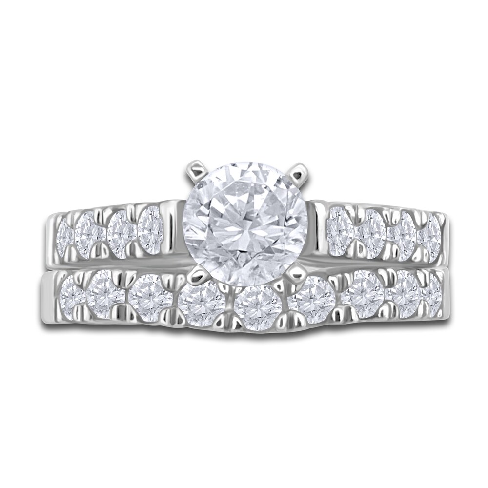 Diamond Bridal Set 1-3/8 ct tw Round 14K White Gold qpvfalWh