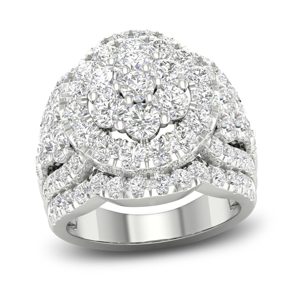 Diamond Engagement Ring 4-1/3 ct tw Round 14K White Gold qsZA14UG