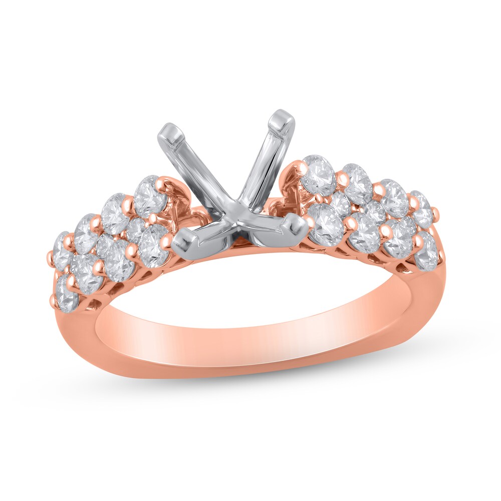 Hearts Desire Diamond Engagement Ring Setting 1 ct tw Round 18K Rose Gold qutAi8y4