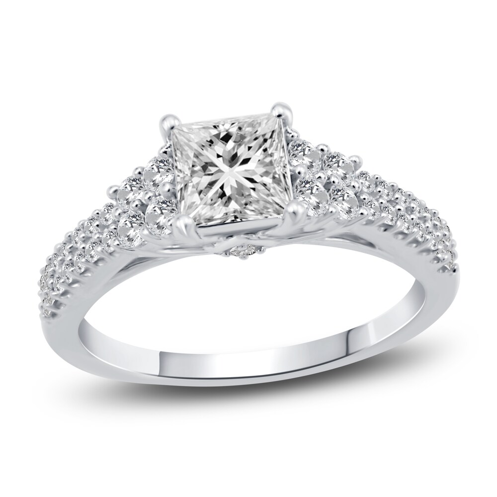 Diamond Engagement Ring 1-1/4 ct tw Princess/Round Platinum rAgfzsjN