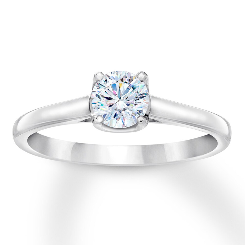 THE LEO First Light Diamond Solitaire Ring 1/2 ct 14K White Gold (I1/I) rFmEefhW