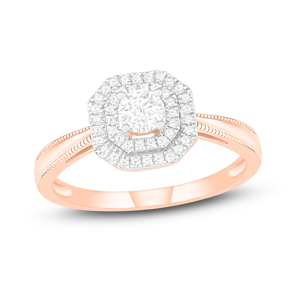 Diamond Engagement Ring 1/3 ct tw Round 14K Rose Gold rIiR1A8X [rIiR1A8X]