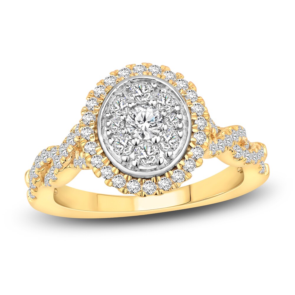 Diamond Engagement Ring 7/8 ct tw Round 14K Two-Tone Gold rKmzmKAe