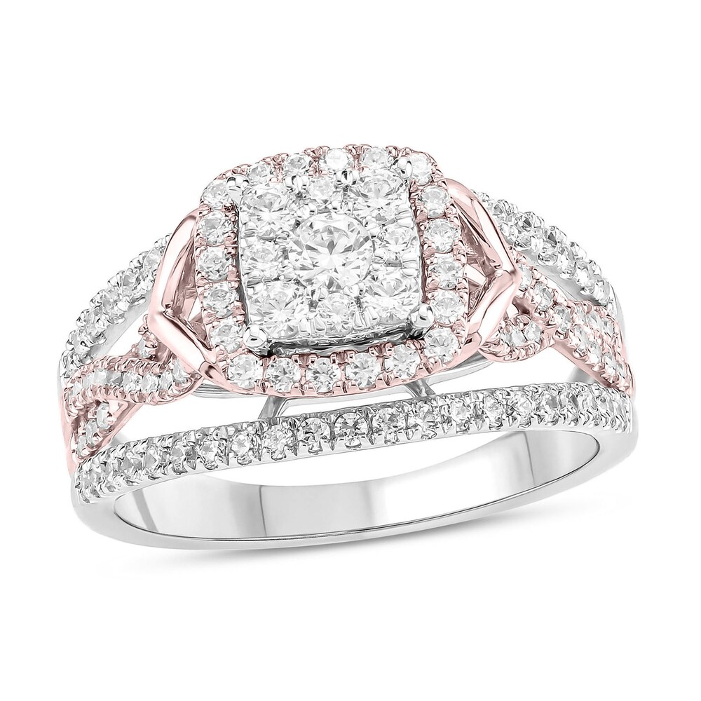 Diamond Engagement Ring 1 ct tw Round 10K Two-Tone Gold rPQvb0hl