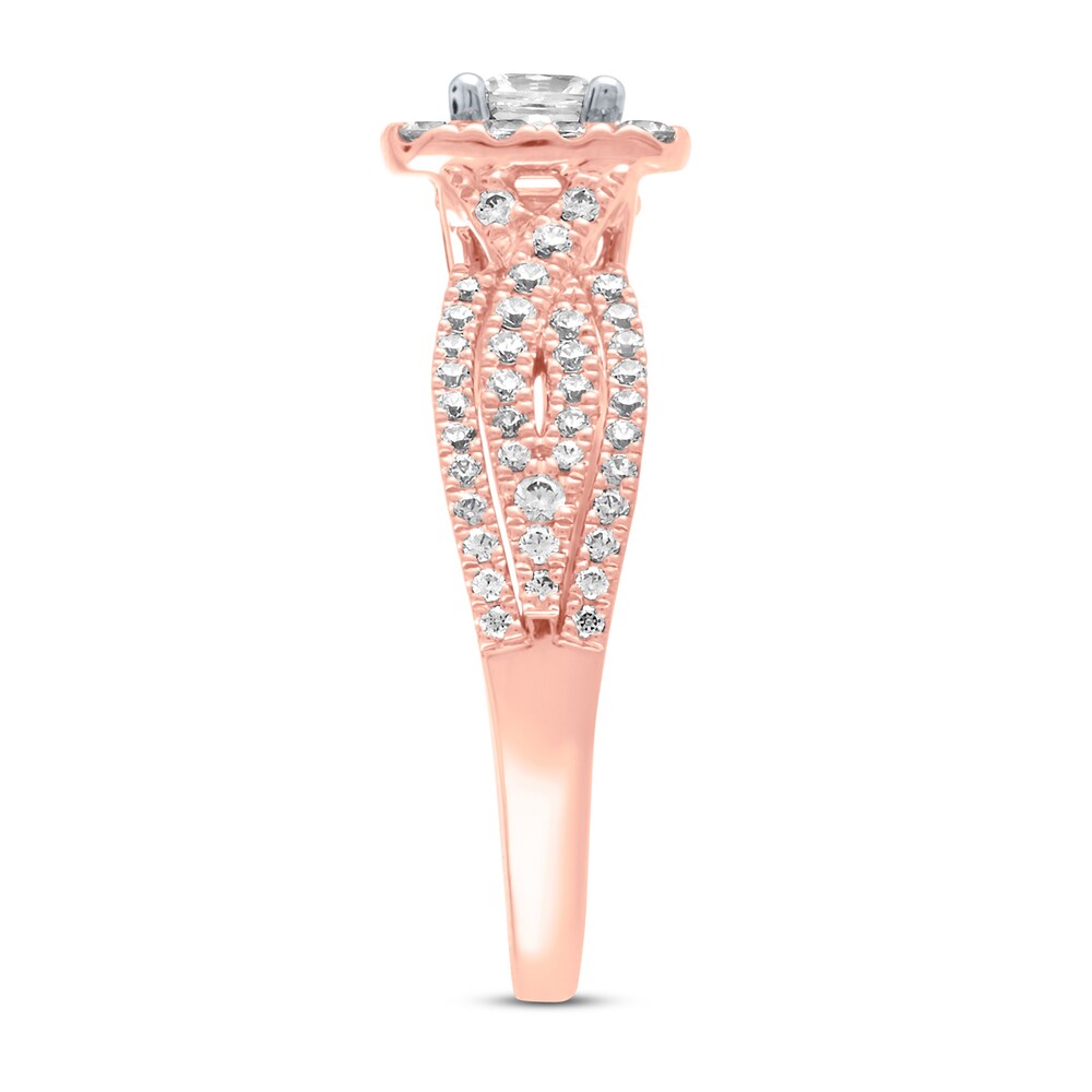 Vera Wang WISH Diamond Engagement Ring 1 ct tw Princess/Round 14K Rose Gold rWH85gZC