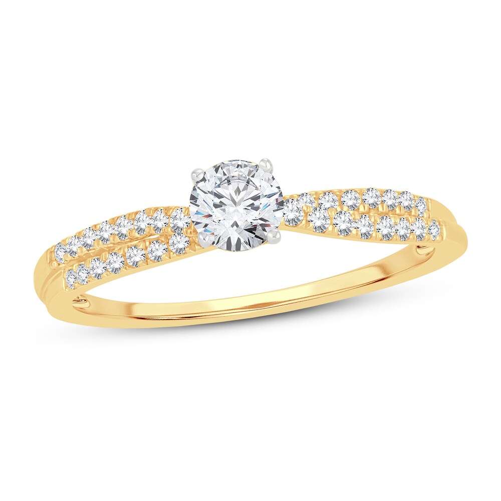 Diamond Engagement Ring 1/2 ct tw Round 14K Yellow Gold rZkbtpGc