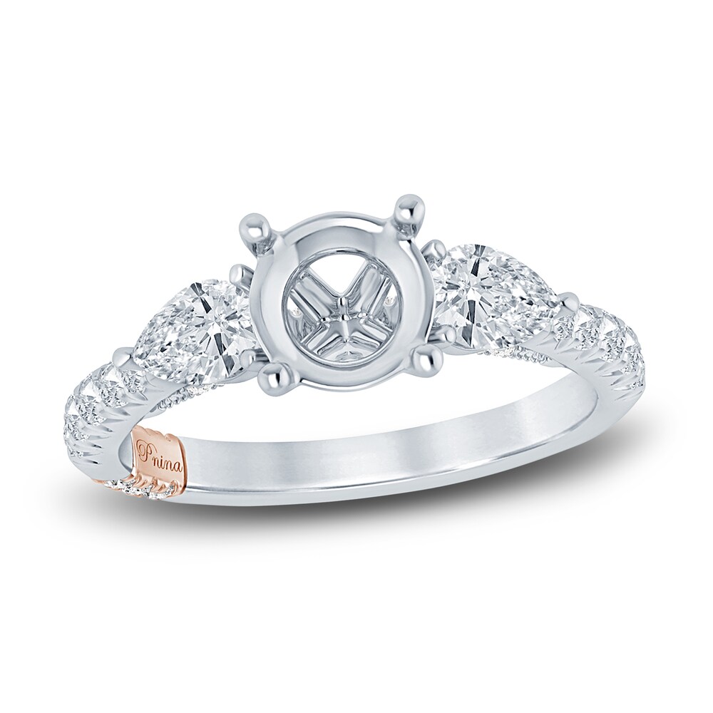 Pnina Tornai Lab-Created Diamond Engagement Ring Setting 1 ct tw Round 14K White Gold ra0YLZPU