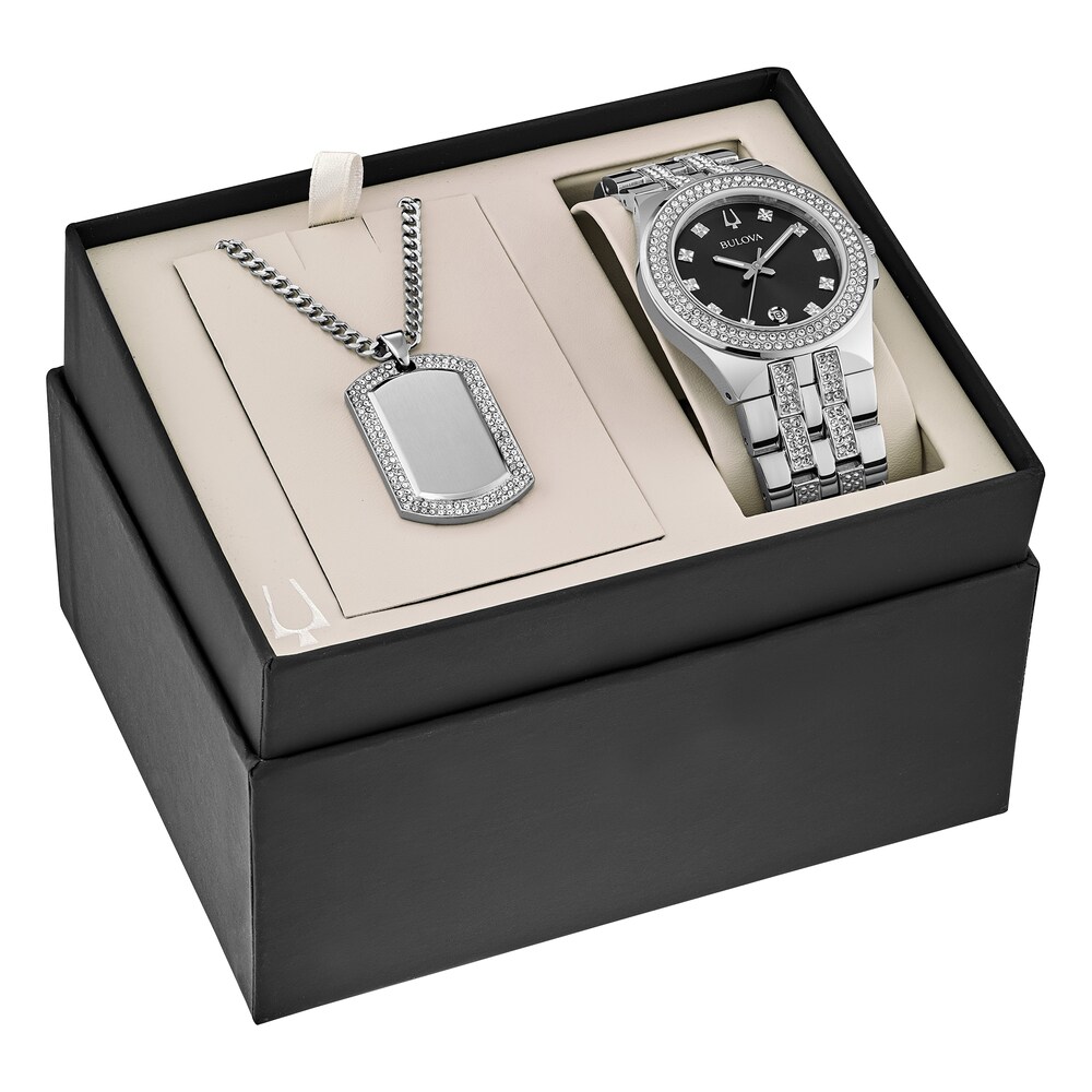 Bulova Men's Watch & Pendant Boxed Set 96K102 rm6abW1P