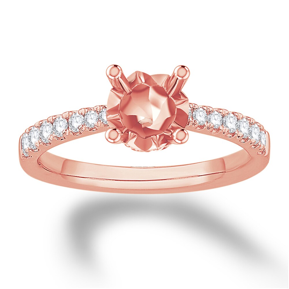 Diamond Ring Setting 1/3 ct tw Round-cut 14K Rose Gold ruXexRCd